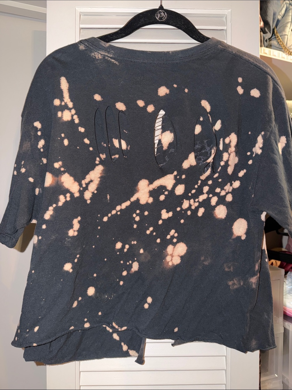 MTV Black and Bleach Tie-Dye Lace-Up Logo Tee sz M - Picture 2 of 2